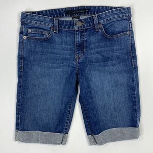 Calvin Klein Denim Rolled Cuff Bermuda Jean Shorts Size 6
